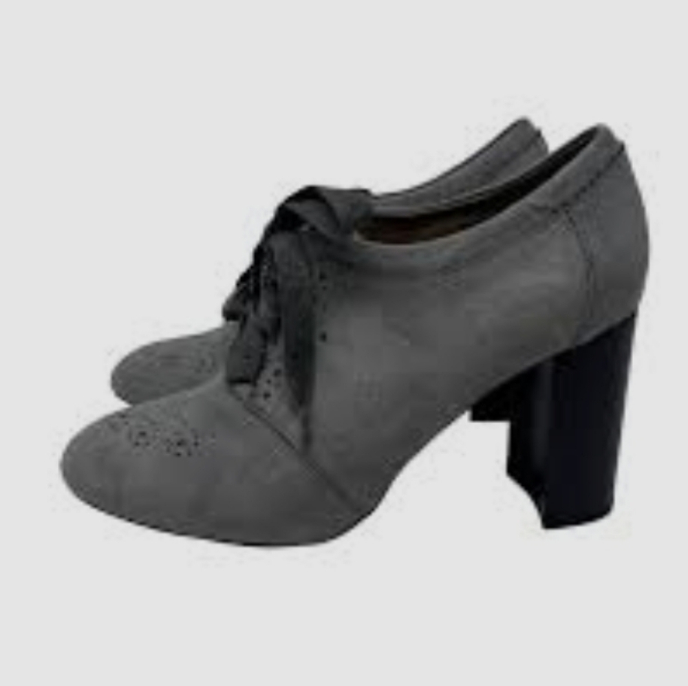 Adrienne Vittadini Gray Lace-Up Boots